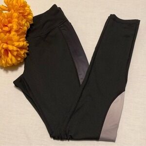 Ideology Black/Gray Women's Athletic Gym Workout Fitted‎ Leggings, Size Medium.#